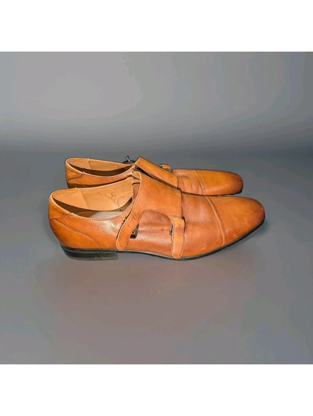 ALDO Men's Brown Leather Monk Strap Dress Shoes Size 12 M Pre-Owned